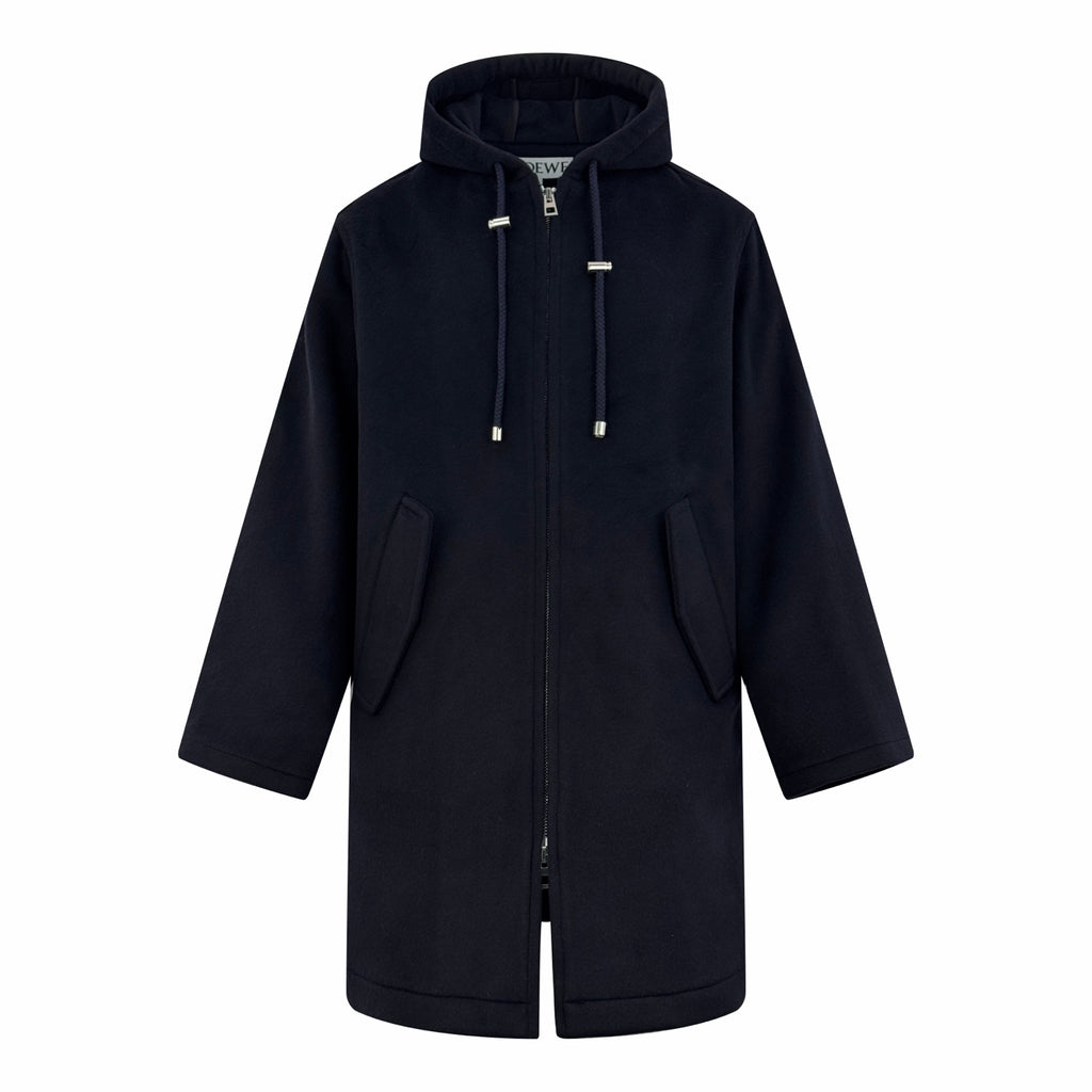 2026 New Style GS Leather Label Hooded Long Coat (25393-D40)