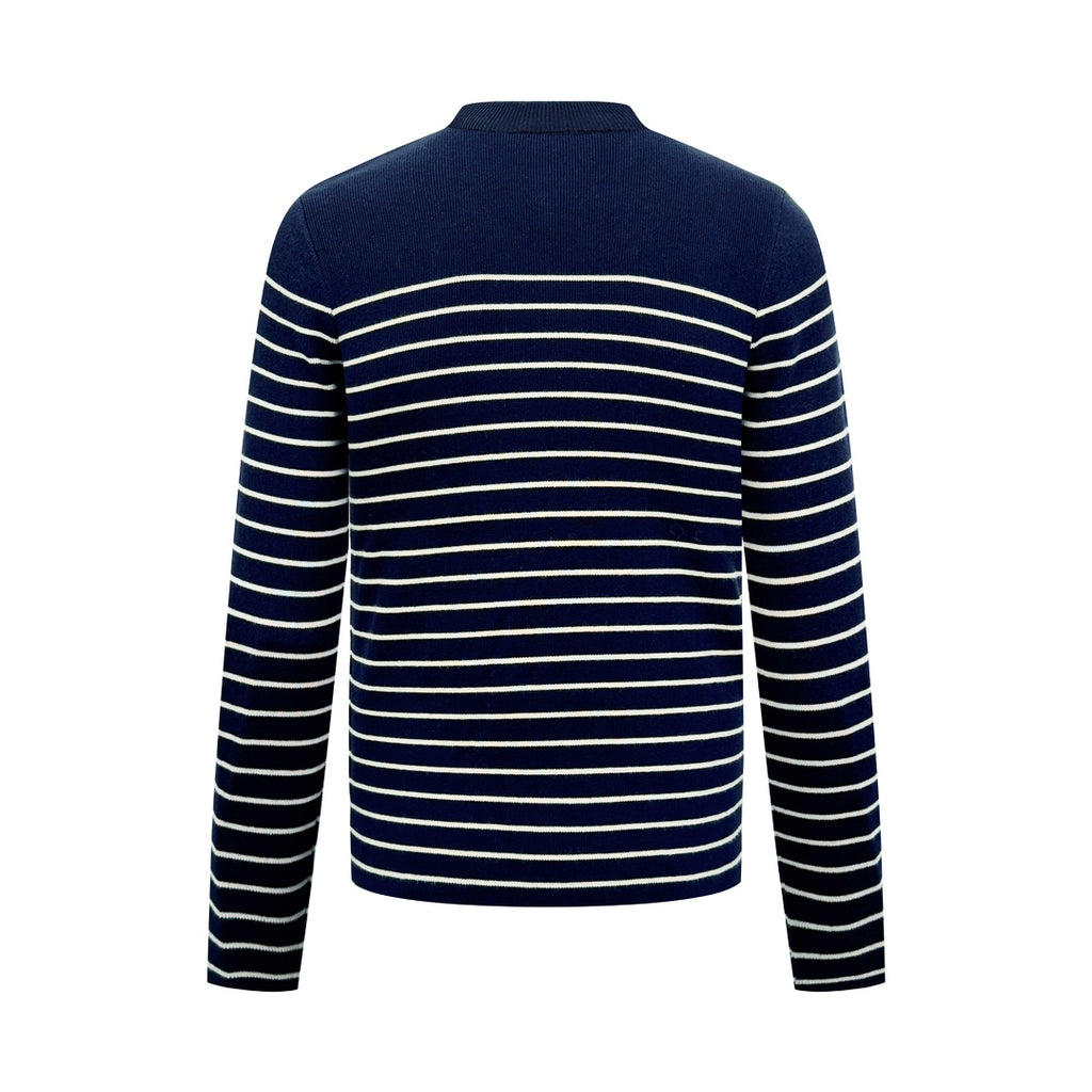 2026 New GS Striped Embroidered Button-Side-Opening Jumper (25342-B35)